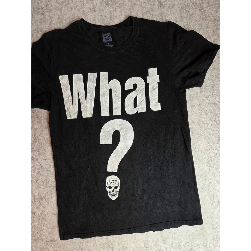 WWE Stone Cold Steve Austin What Blue Flame Smoking Skull Tee Mens Small 2021